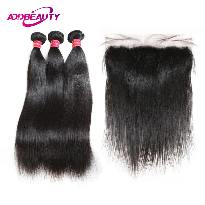 Brazilian Straight Unprocessed One Donor Hair Bundles 4x4 HD Transparent Lace Closure Raw Human Virgin Hair Weave Natural Color