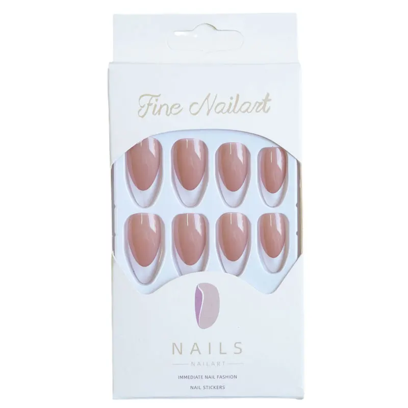 

Almond French pointed Russian fake nail sheet finished product extends European and American style wearing nail sticker