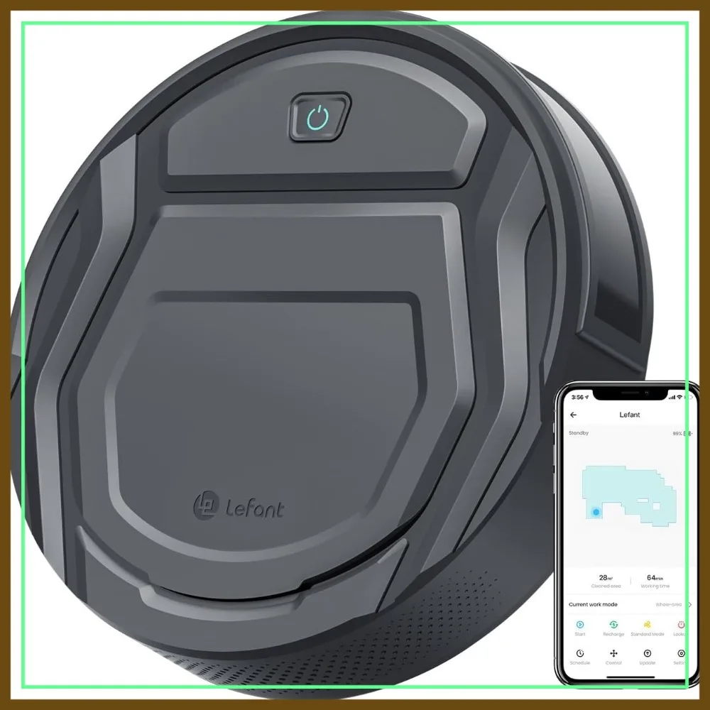 

Robot Vacuum 2200Pa Suction 120Min Runtime WiFi App Alexa Control Anti-Collision Drop Sensor Self-Charging Slim