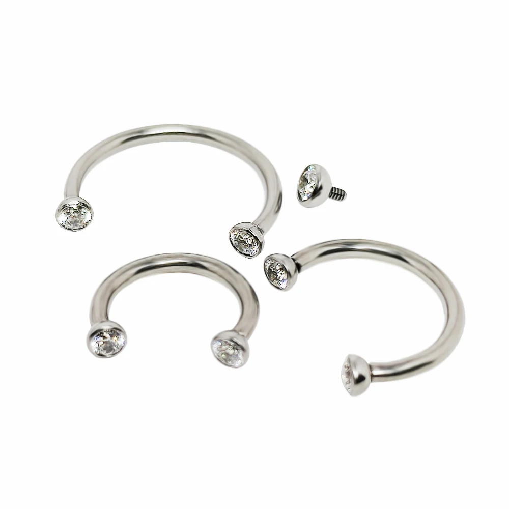 G23 Titanium Horseshoe Nose Ring Piercing Body Jewelry Hoop Ear Cartilage Semicircular Tragus Spiral Perforated Wholesale