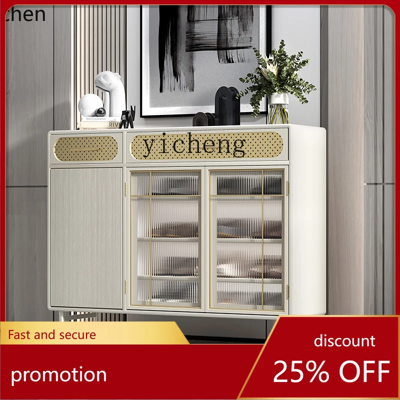 

ZML светлый роскошный стиль домашний входной шкаф современная простая гостиная из массива дерева у стены стеклянный боковой шкаф для хранения вещей