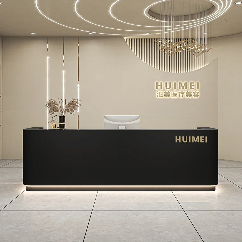 

Reception Counter Cosmetics Aesthetic Salon Restaurant Desk Bank Modern Luxury Escritorio Storage Cashier Table Receiption