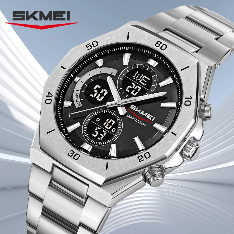 SKMEI 2561 Sports Military Fashion Watch Dual Display Digital Quartz Watch For Men Waterproof Chronograph Men's Watch Y2K