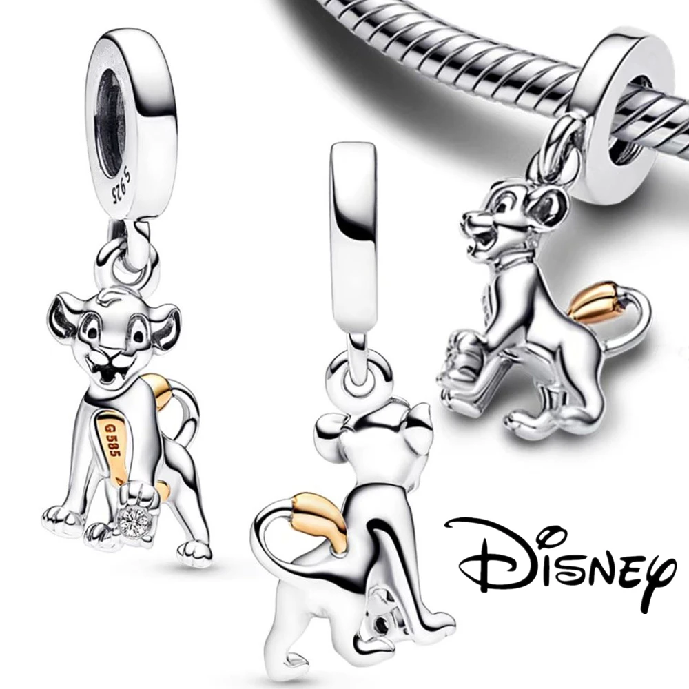 Disney 100th Stitch 925 Silver Pumpkin Cart Dumbo Princess Charm Mickey Minnie Beads Fit Original Pan DIY Bracelets Jewelry