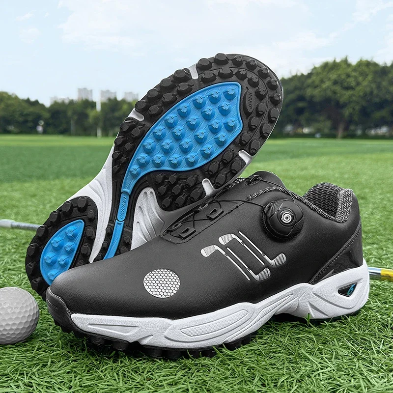 2026 Professional Big Size Outdoor Leather Golf Shoes For Men And Women Black White Man Flat Walking Sneakers