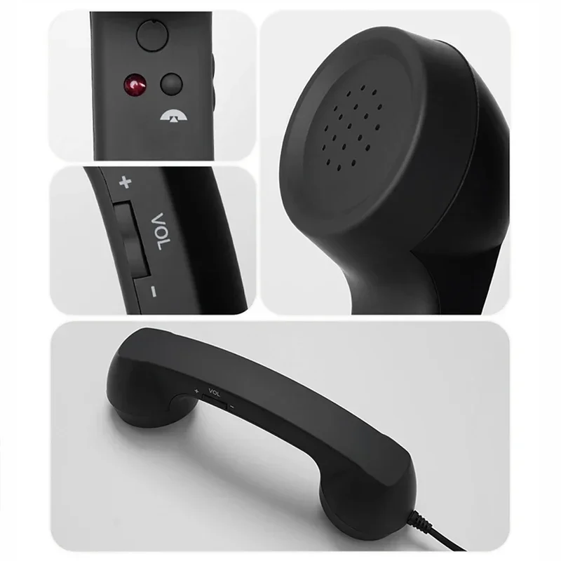 3.5mm/Type-C Retro Phone Handset, Radiation Proof Telephone Handset Cell Phone Receiver with Mic, for Cell Phones, Smartphone