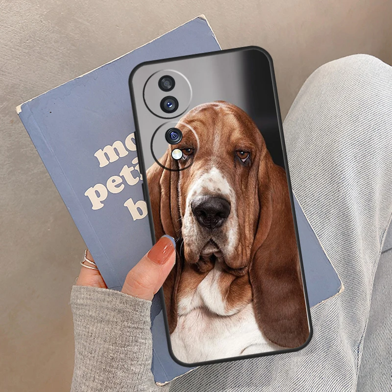 Casing Anjing Basset Hound Untuk Honor Magic 5 6 7 8 Pro Cover Untuk Honor 200 400 Lite 50 70 90 X8a X8b X9a X9b X9c