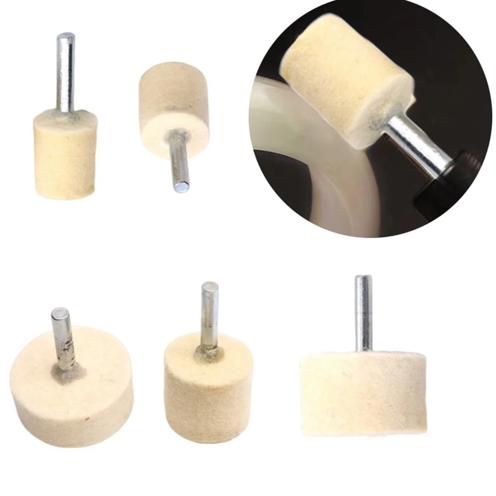 1pc Wool Felt Mounted Polishing Buffing Wheel 6mm Shank Grinding Head Rotary Tools For Metal Glass Jewelry Polishing