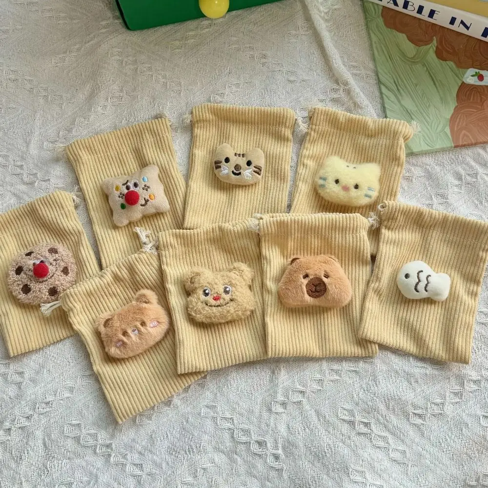 2024 Plush Drawstring Storage Bag Cartoon Cosmetic Bag Zero Money Bag Cute Cookie Storage Bag Earphone Storage Bag