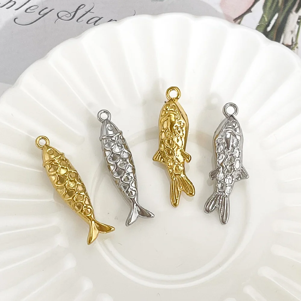 

Сердечный дизайн 50 шт. кулон для ожерелья/подвески из нержавеющей стали/форма рыбы/сделай сам/ручная работа/фурнитура и компоненты для ювелирных изделий # 195613