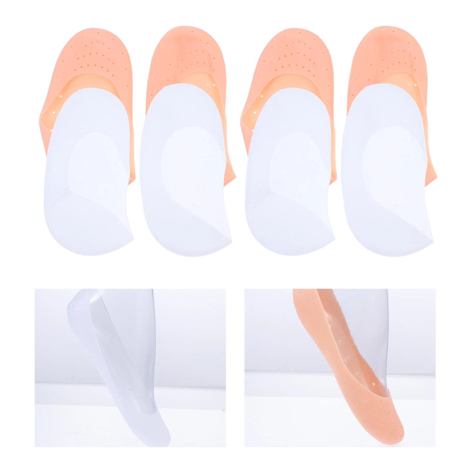 

4 Pairs Moisturizing and Crack-proof Foot Cover Socks Care Gel Ship Silica Daily