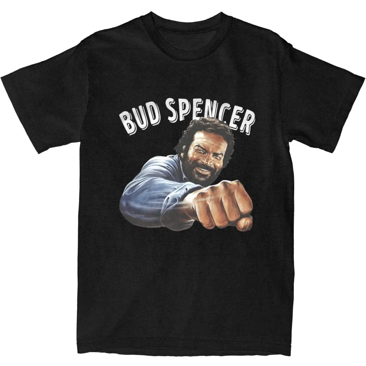 Bud Spencer Italian Actor T Shirt Men's Funny Vintage 100 Cotton T-Shirts Summer O Neck Hippie Tees Print Oversized Clothing