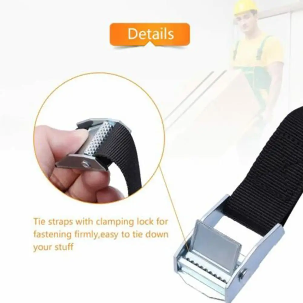 2*40cm Black Tie Down Strap Strong Ratchet Belt Luggage Bag Cargo Lash Belt Strap With Cam Buckle Travel Cargo Strap Tool