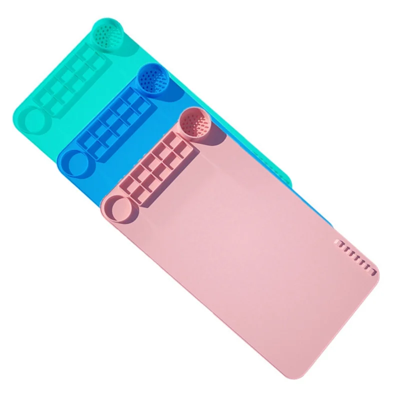 シリコン落書きペイントパッド 2 パック クリアトレースぬり絵クラフトパッド アートパッド カラーパレット 50 X 27.5cm (ピンク)