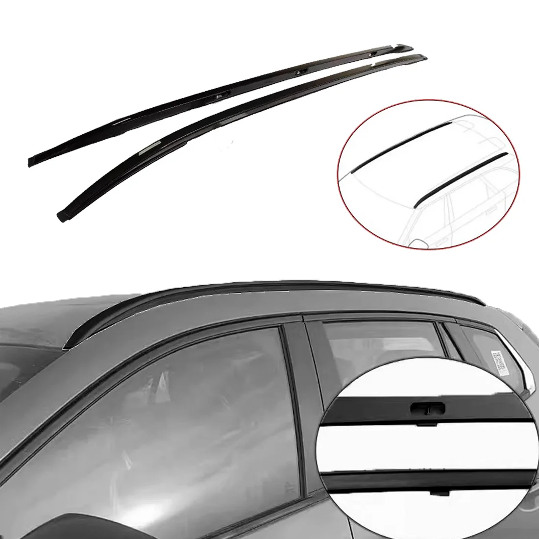 Roof rack  2PCS fits for -Mazda CX-50 2022-2024 aluminum carrier racks all black baggage rails Roof Rail  Black