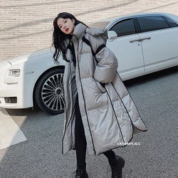 Winter 2023 90% New White Duck Down Coat Women Jacket Female Hooded Long Parkas Thick Warm Loose Casual Outwear Y234