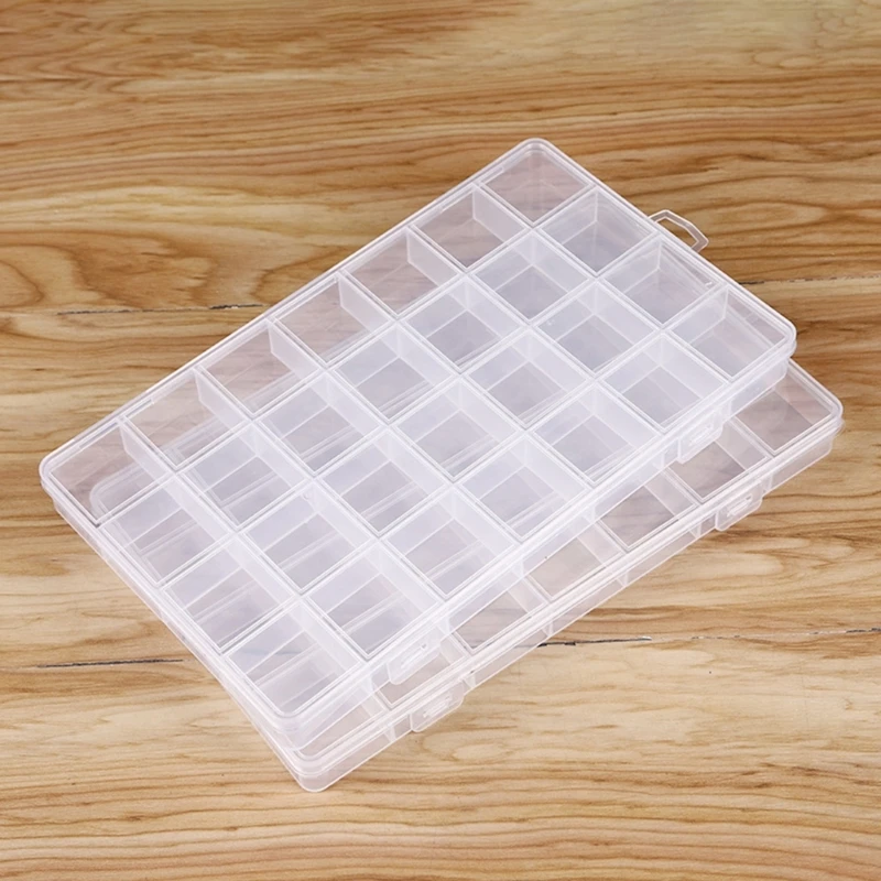 1 Pc 28 Grid Rectangle Plastic Jewelry Box Compartment Storage Box Case Jewelry Earring Bead Craft Display Container Organizer