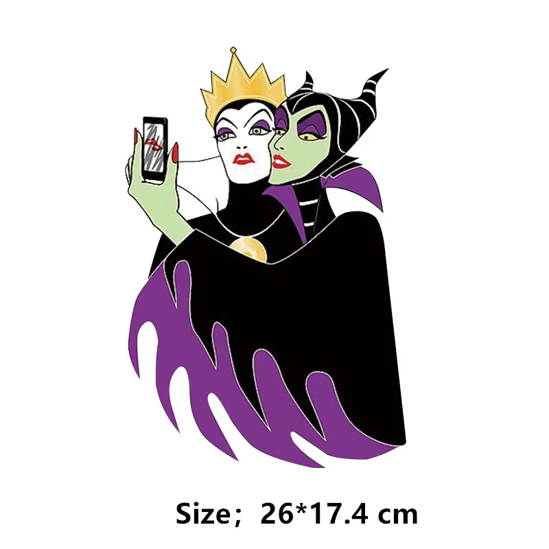 Disney Maleficent custom patch Ursula/Cruella iron on transfer thermo-stickers for children clothes applique