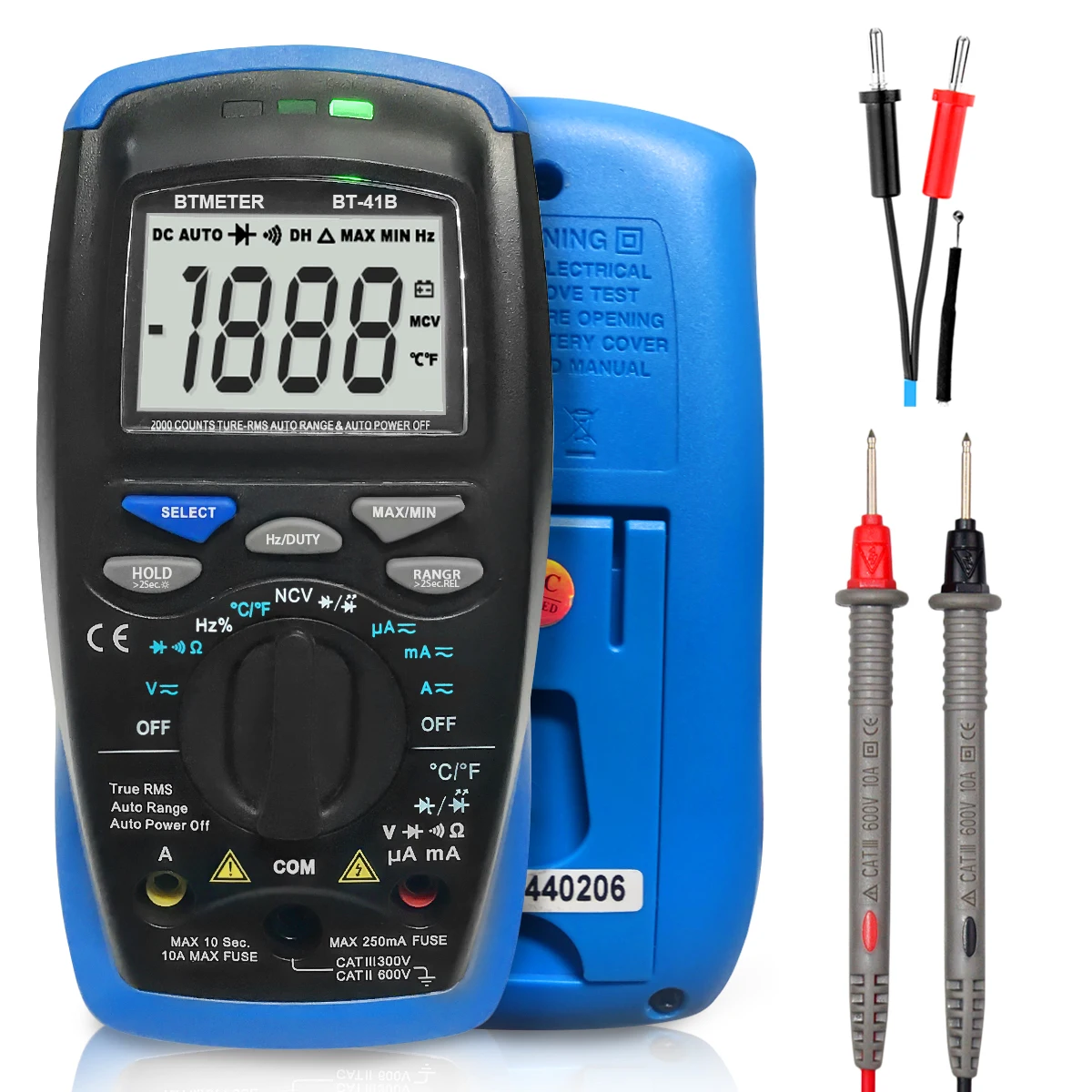 Holdpeak Professional Digital Capacitor Meter Electrician Tools 6000 Counts With TrueRMS Function 200V/10A Mersurement