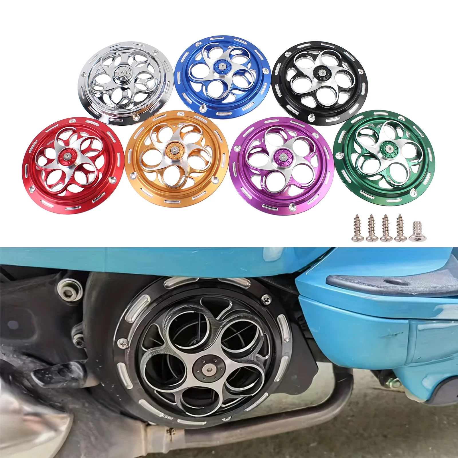 Motorrad-Motorkühler-Lüfterschutz – Robuste Kühlabdeckung aus Aluminiumlegierung für Scooter Sprint & Primavera 150 (2013-2021) – Einfache Montage