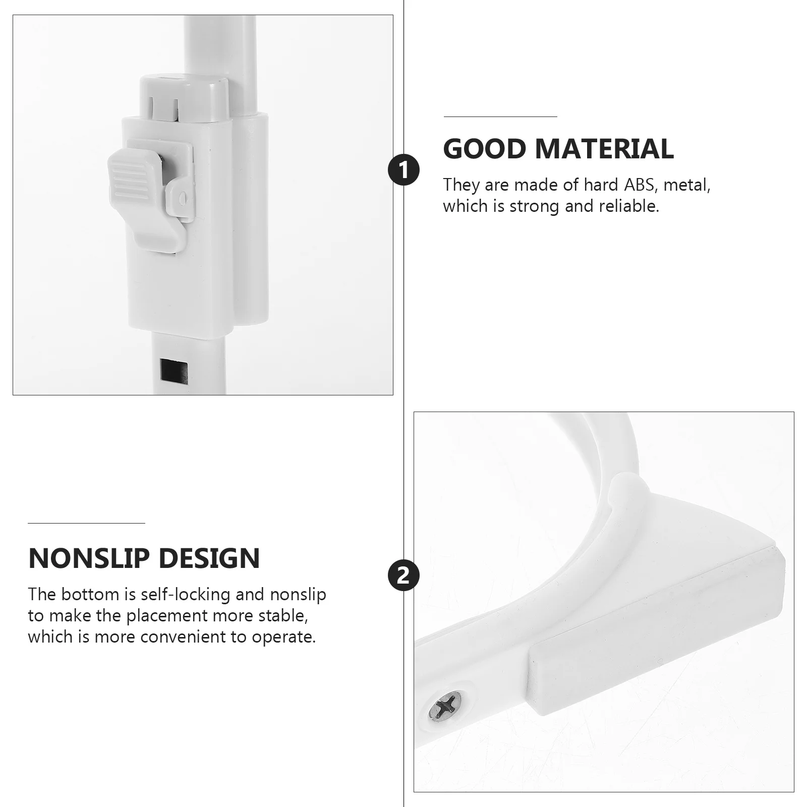 

1Set U-Shaped Desk Legs Folding Self-Locking Bed Table Legs Adjustable Replacement Hard ABS Metal Table Feet for Sofa School