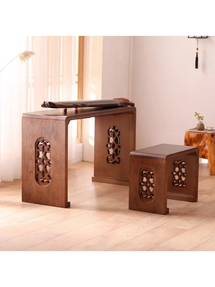 Guqin Desks and Chairs Resonance Piano Table Solid Wood Chinese Table Calligraphy  New Chinese  School Desk and Chair