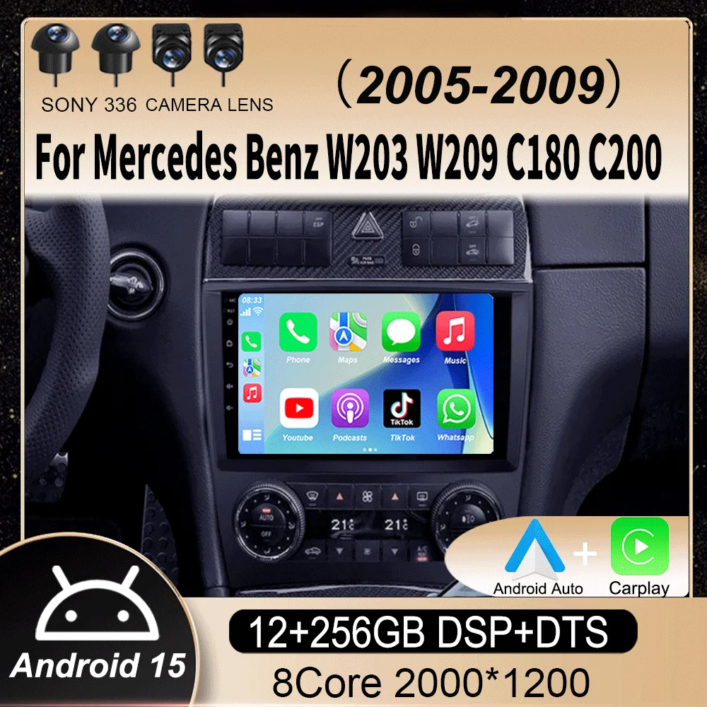 

Для Mercedes Benz W203 W209 C180 C200 C220 C230 2005-2009 видео Android 15 плеер автомобильный радио стерео GPS Carplay AUTO