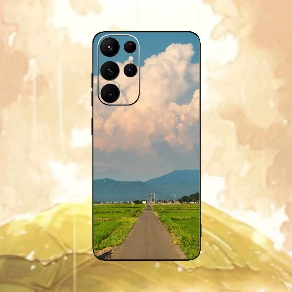 حافظة هاتف الطريق لهاتف سامسونج S25,24,21,22,23,30,Ultra,20,Plus,Fe,Lite,Note غطاء أسود ناعم #3