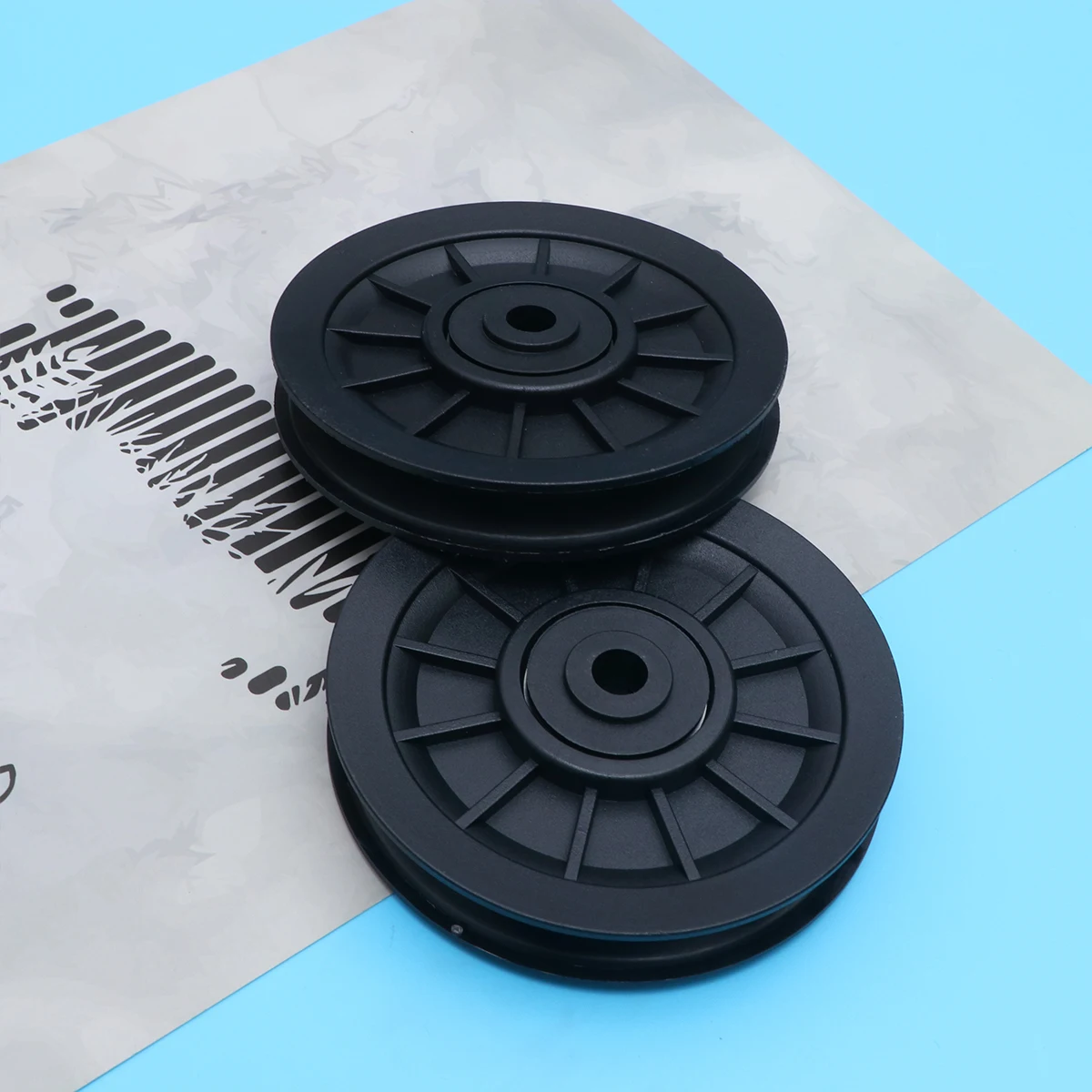 

2pcs Universal Nylon Pulley Wheel Fitness Equipment Part Wear-Resistant Replacement For Gym Accessories Durable Light Black