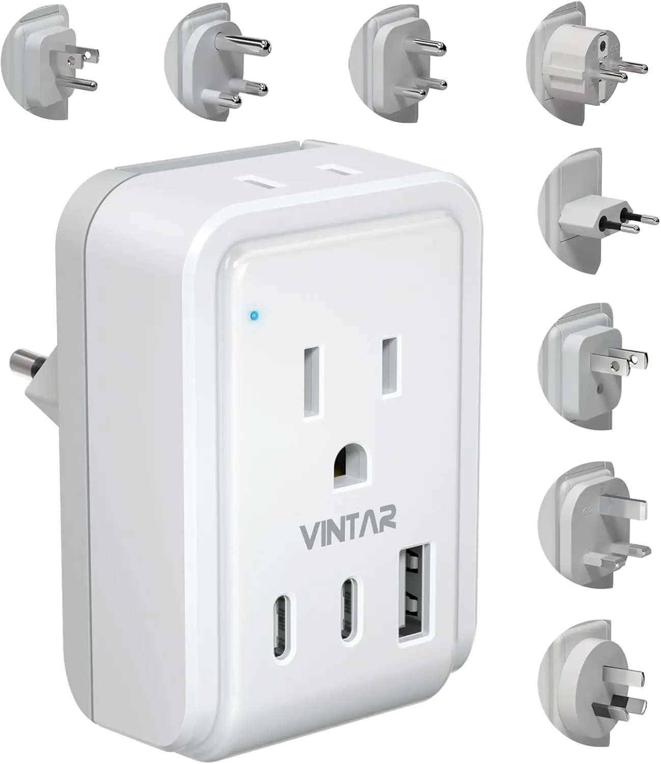 

Universal Travel Pter Kit, International Power Pter With 3 Usb Ports(2 Usb C) And 2 Ac, Type A,B,C,D,E/F,G,I,M Detachable