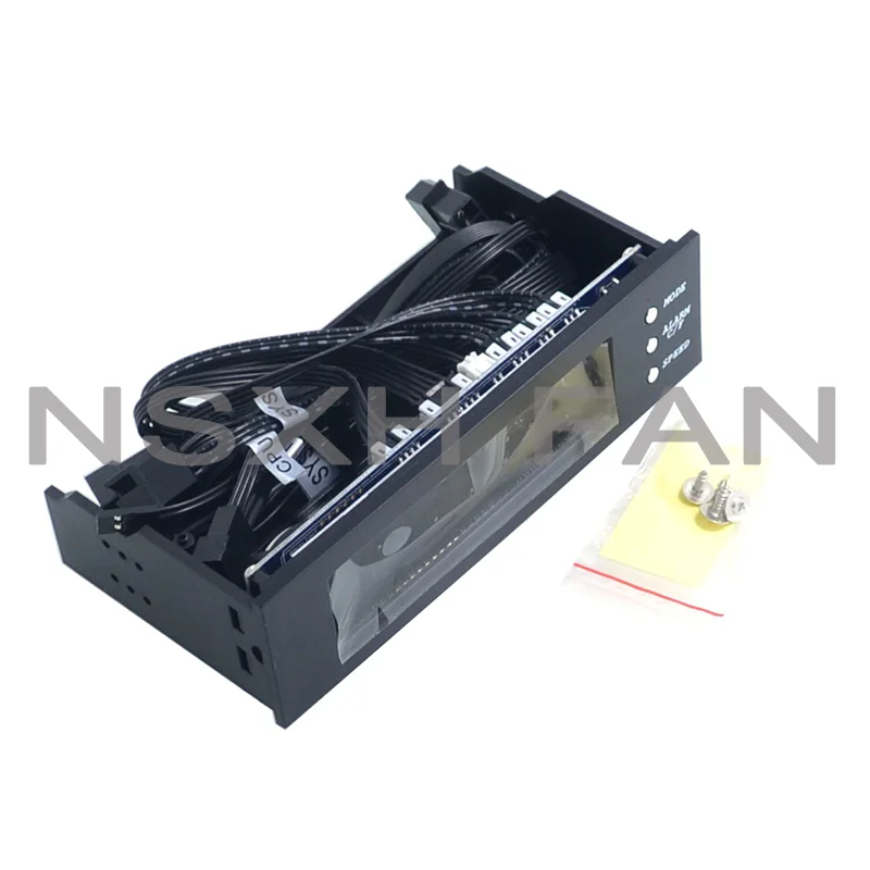 5.25 Inch 12V PC Computer Fan Controller 3 Fan Speed Controller Temperature Sensor LCD Digital Display Front Panel