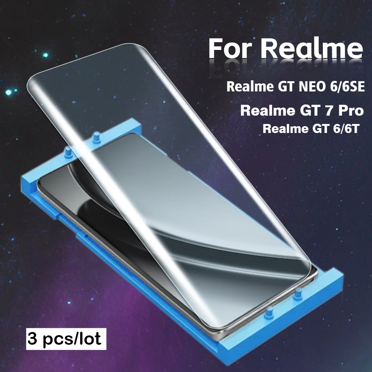 

3PCS Full Curved Ceramic Screen Preotector For Reame GT 6 6T, Realme 7 Pro, Realme GT Neo 6 6SE, 6, 6 SE Protective Flim