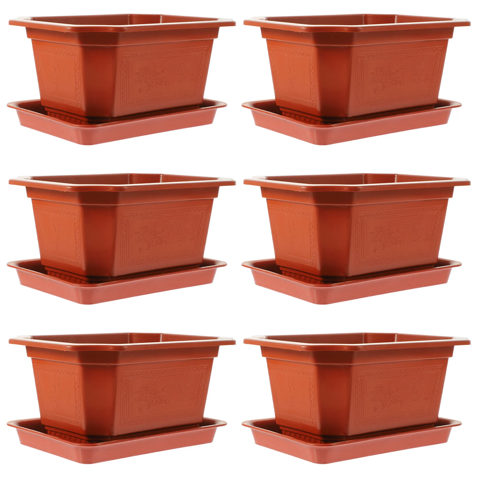 6 conjuntos de vasos de plástico suculentas plantadores para decoração de casa peitoril da janela varanda jardim recipiente vasos de suculentas de plástico