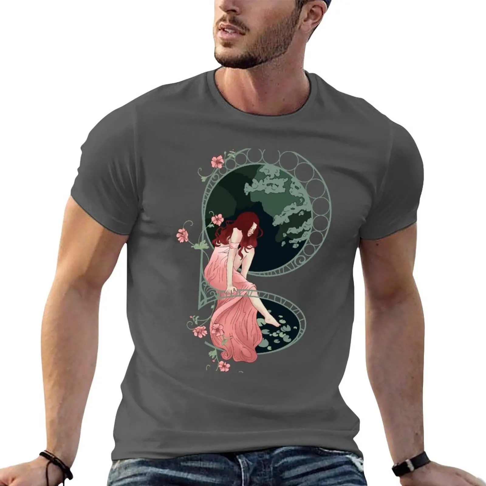 

New Persephones flowers art nouveau T-Shirt Short sleeve tee custom t shirts graphics t shirt Tee shirt Men's t shirts