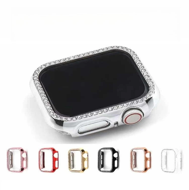 حافظة بلينغ مجوفة لساعة ابل S10 مع غطاء حماية صلب من البولي كربونات الماسية