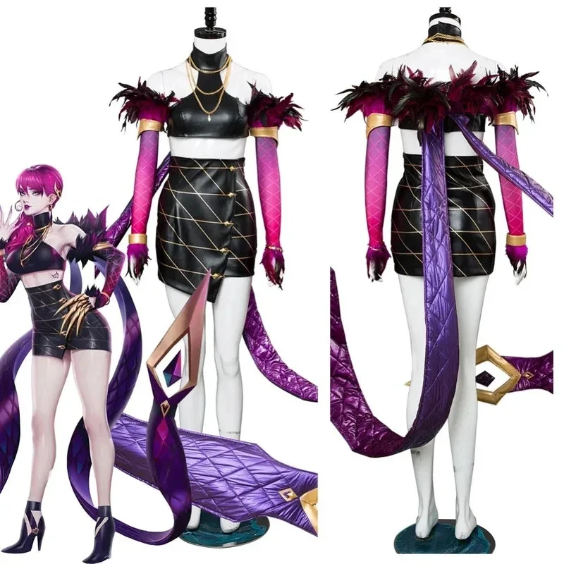 w,3;f'5\b/LOL The Agony's Embrace Evelynn KDA Skin Cosplay Costume Dress For Women Girls Outfit Halloween Carnival Cos6;h\b.8'k/ view 2