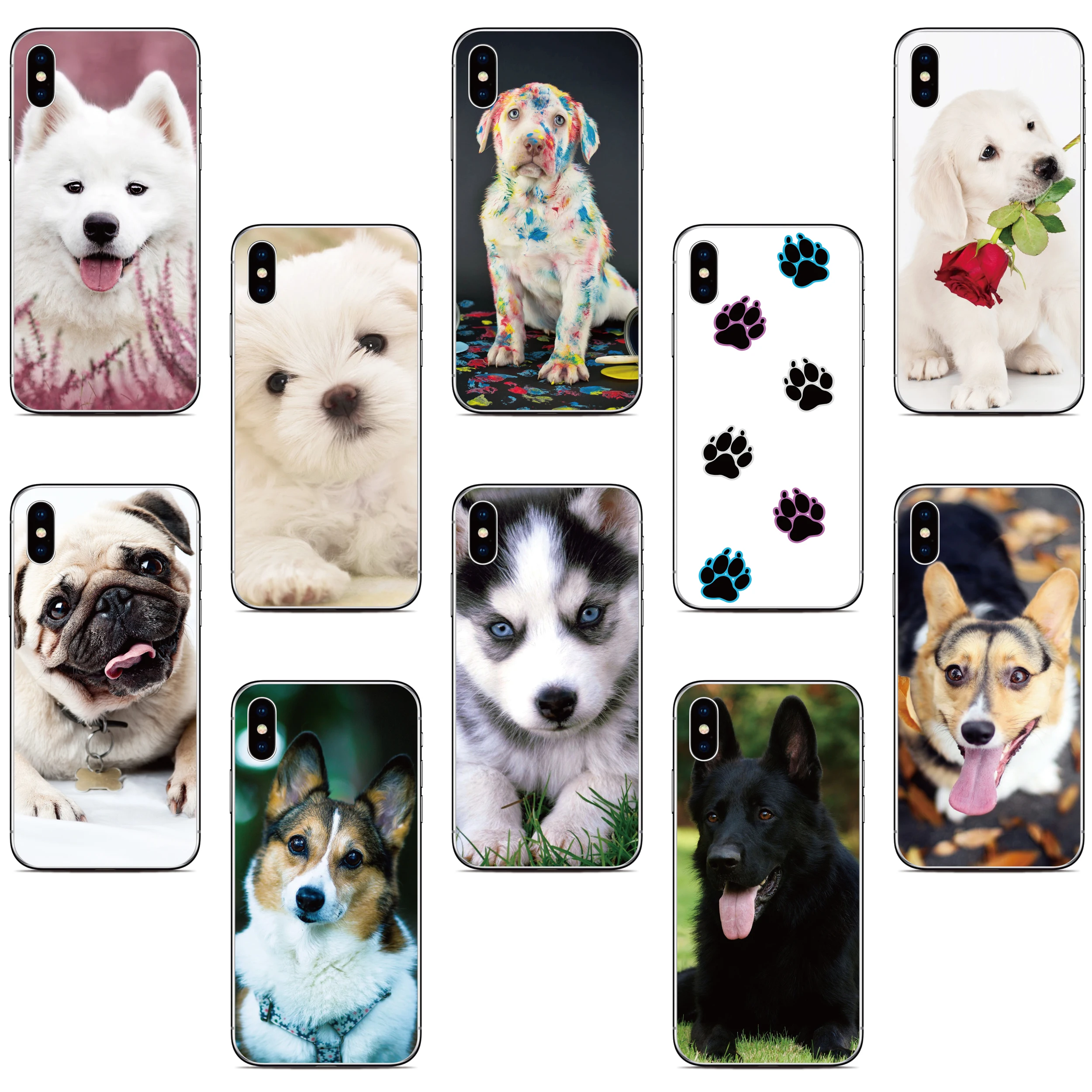 Dog Paw Cover For Asus Zenfone 10 9 8 Flip 5Z 4 ROG Phone 2 3 5 6 7 Max Pro M2 M1 Plus Shot ZB631KL ZS620KL ZS590KS Case