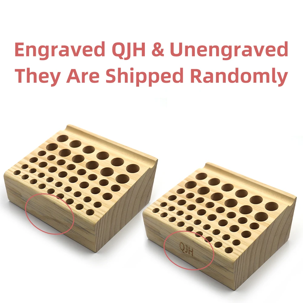 QJH Handwork Tools Holder Box 46/98 Holes Organizer Wooden Rack for Leather Craft Punches Stand Carving Tools Drill Bits Storage