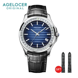 AGELOCER Self-winding Mechanical Watches Men Waterproof Automatic Watch Luminous Date Dive 50m Blue Sapphire watches mens