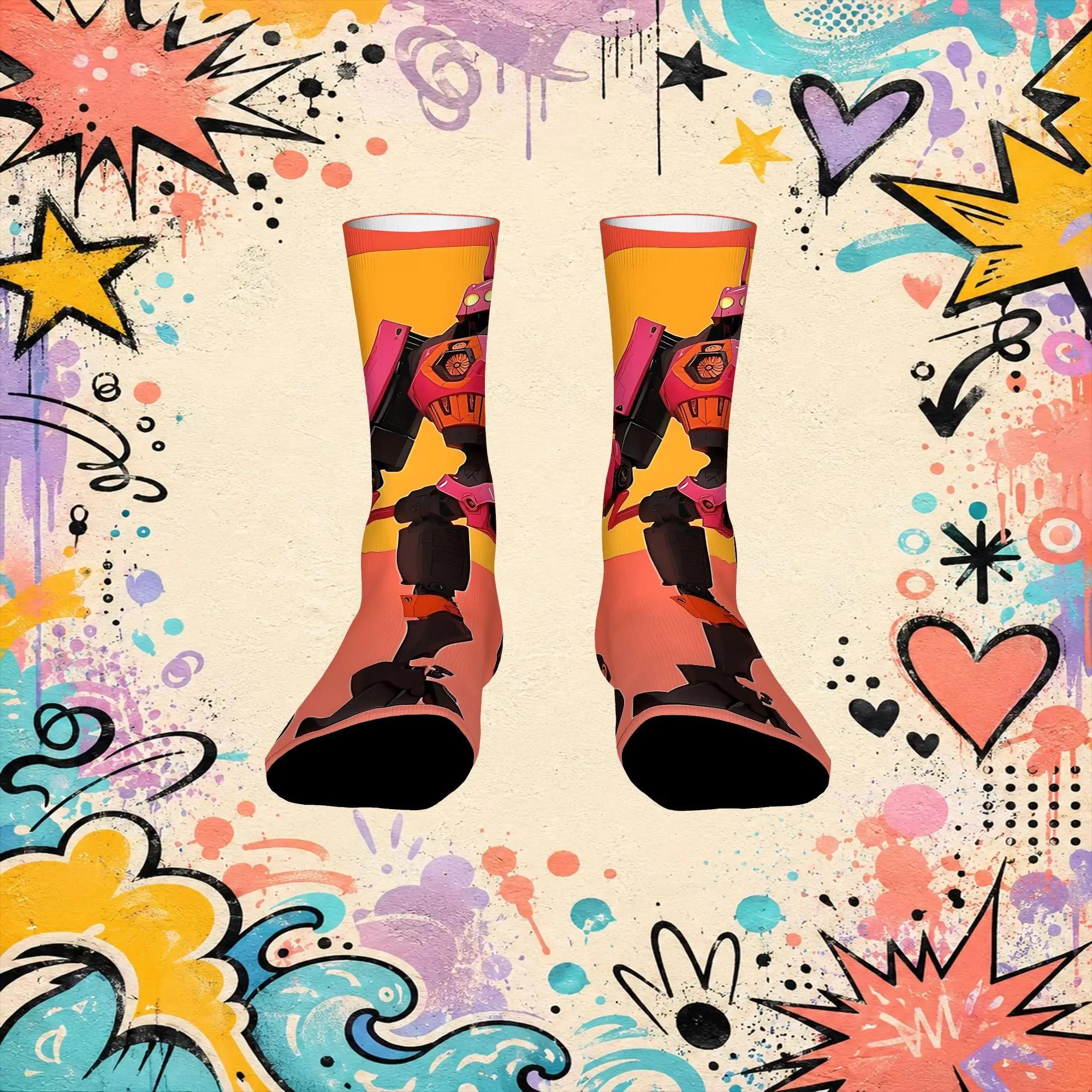 Fashion Retro Circuit Board Serenade Crazy Men's  Crew Sock Unisex  Funny  compression Socks