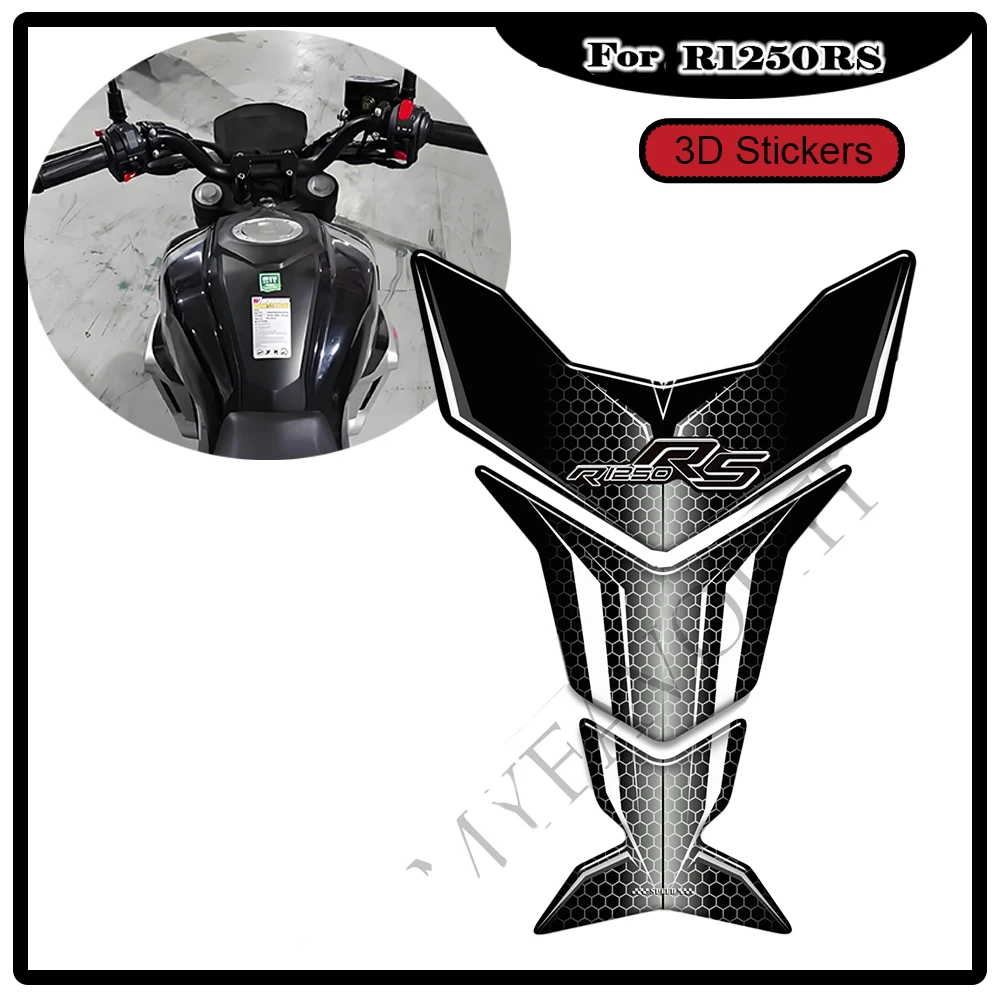 For R1250RS R 1250 RS R1250 Motorcycle Tank pad Gas Fuel Oil Kit Knee Fish Bone Anti-scratch Protection 3D Stickers Decals