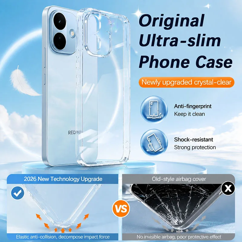 Luxuriöse Kristallklare Handyhüllen für Redmi Note 17 Pro Max Plus Note17 Schlanke Weiche Transparente Unsichtbare Stoßfeste TPU-Rückabdeckung