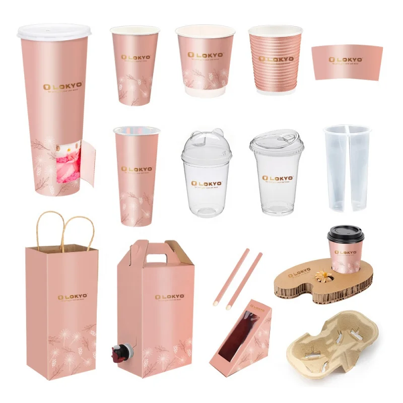 custom.LOKYO High Quality Cardboard 12 oz Hot Disposable Paper Yogurt Cup Custom Printed Single Wall 7oz Paper Cups