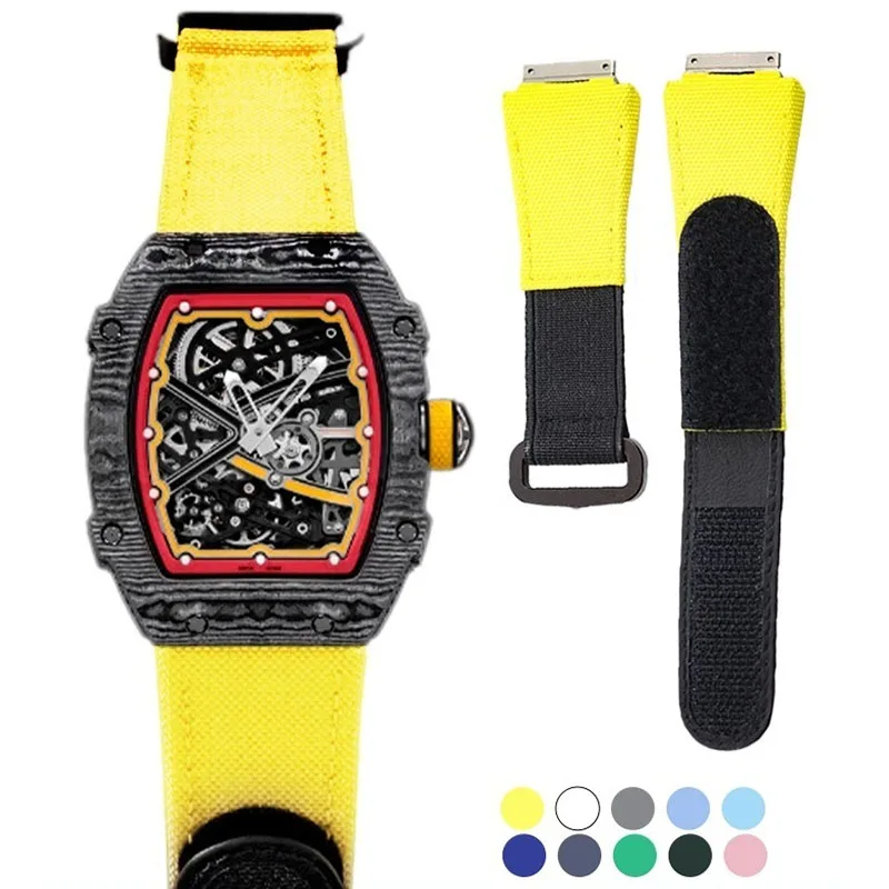 Custom FKM Rubber Strap for Richard Mille RM011 RM035 RM055,Luxury Elastic Watch Band Replacement for RM067 RM030 RM27