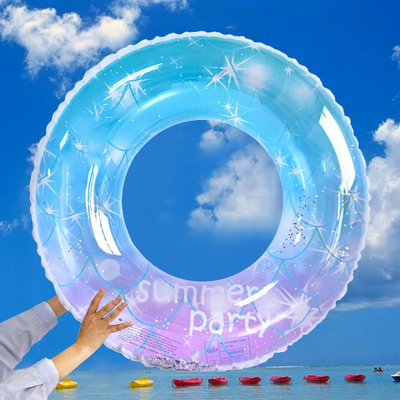 Tubo de anillo de natación inflable para niños, Círculo de natación grueso de PVC para exteriores, piscina, baño, playa, fiesta, juguetes para deportes acuáticos