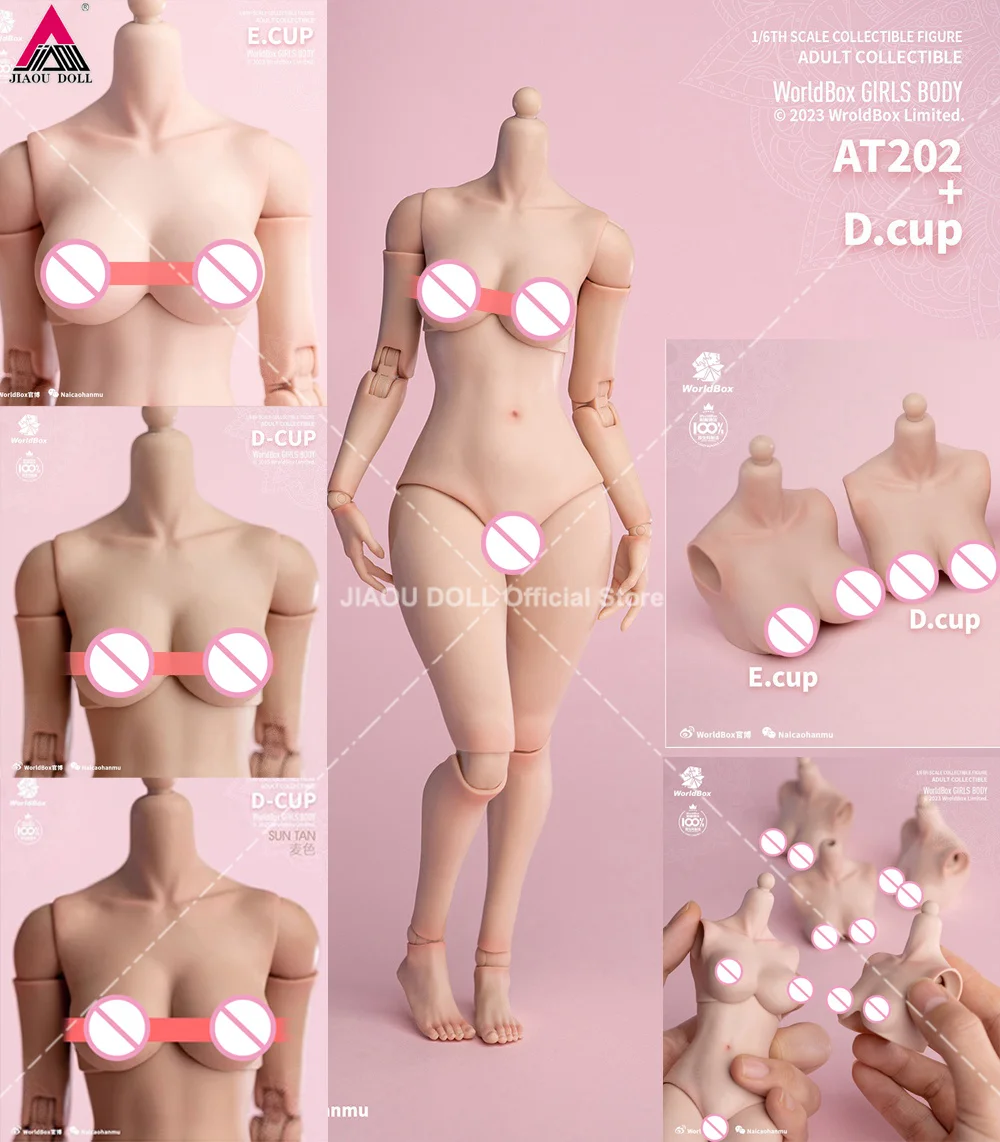 

In Stock Worlbbox 1/6 Female D Cup E Cup Breast Big Bust Replacement Accessories Model Fit AT201 AT202 AT203 Action Figure Body