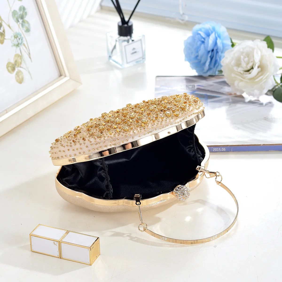 Sparkling Evening Bag For Women Wedding Dress Party Clutch Handbag Purse Crystal Rhinestone Female Crossbody Shoulder Bag image 3