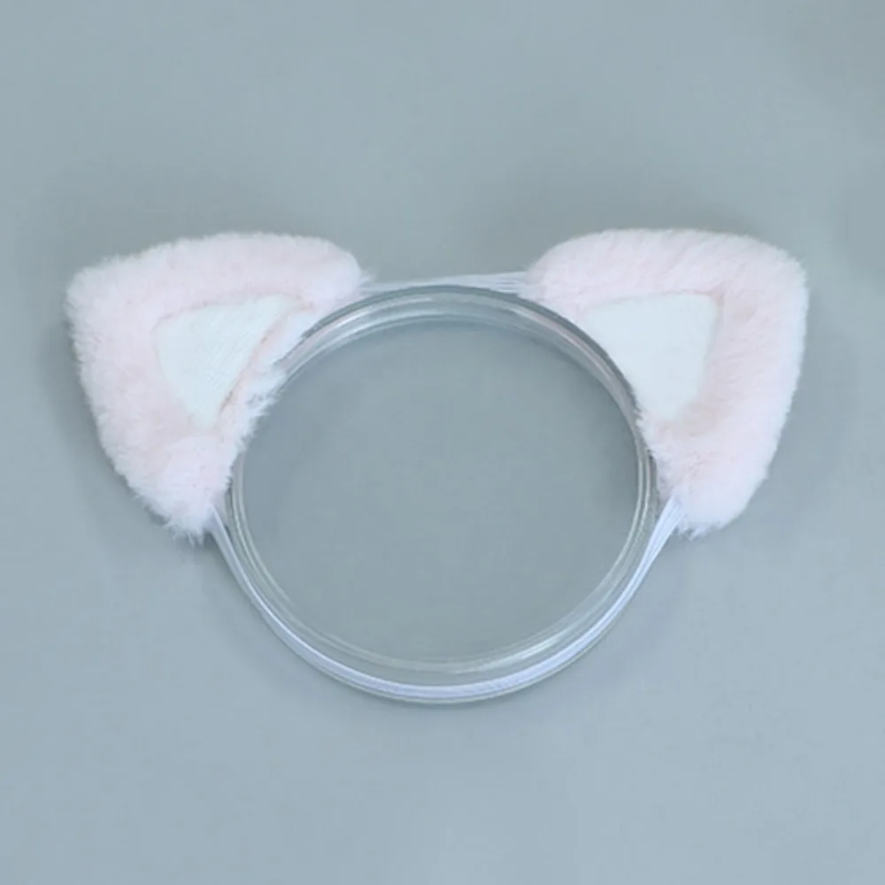 Headband Doll Cat Ears Tail Cat Ear Hairy Tail 20cm Plush Doll Headwear Hair Decor Dress Up Cotton Doll Animal Ear