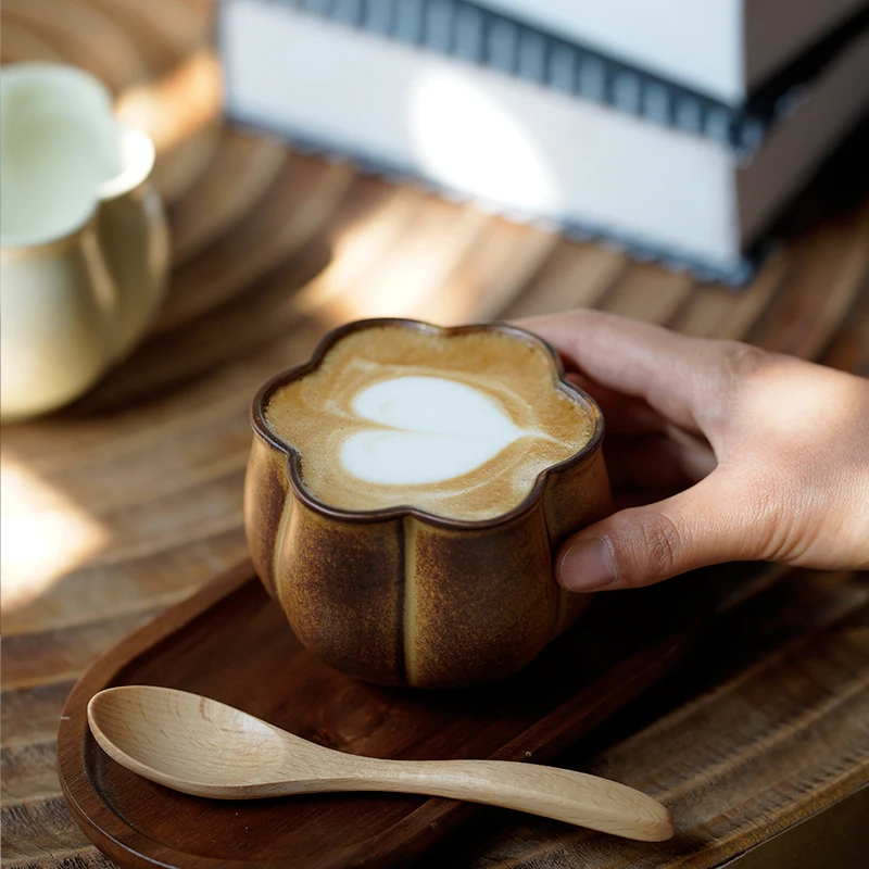 Secret Retro Floral Rough Ceramic Coffee Mug Creative Unique Household Water Tea Cup Daily Tabletop Drinkware