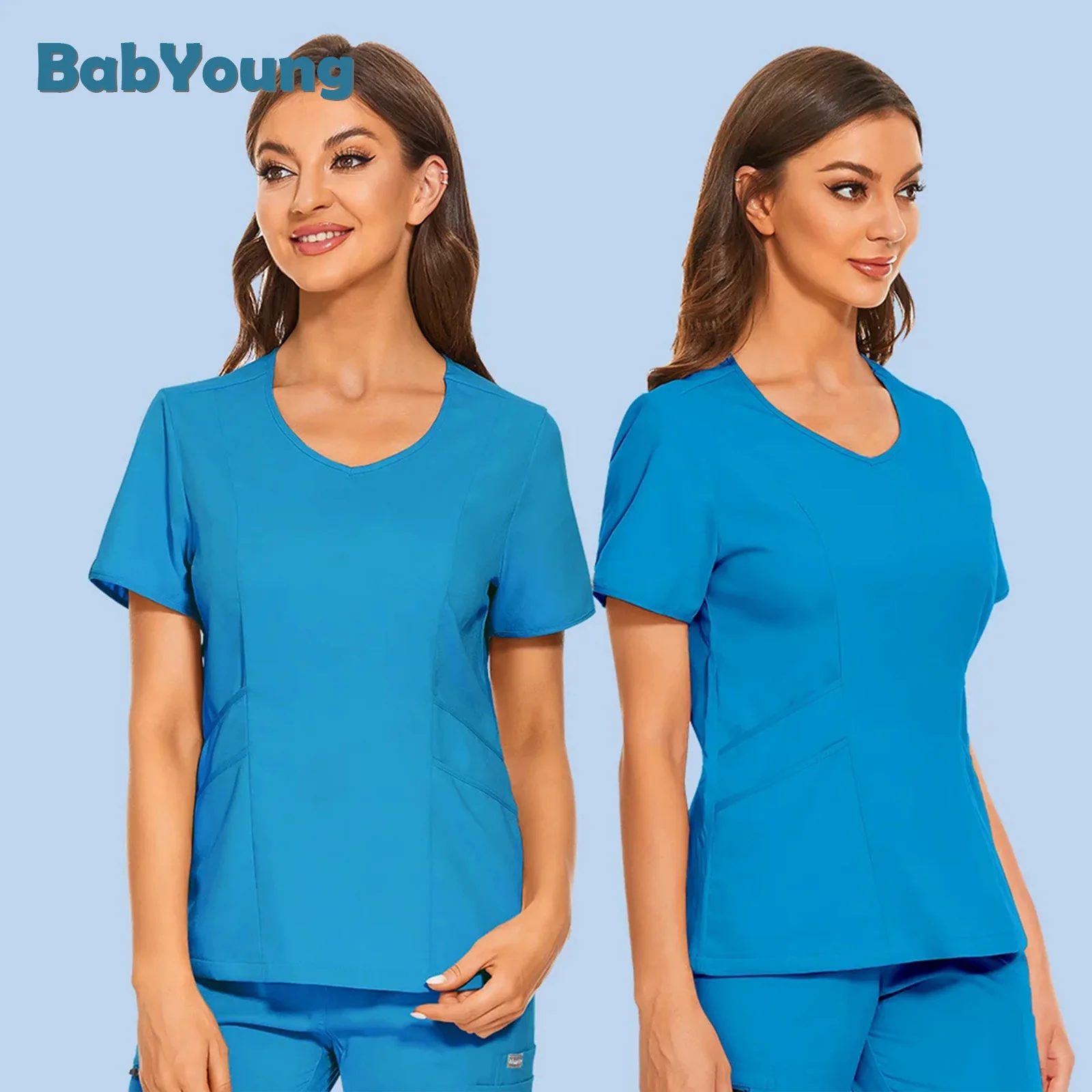 

Nurse Medical Uniform Dentist Overalls Clinical Uniform Nurse Scrubs T-shirt Doctor Loose Blouse Scrub Tops Uniforme Lab Uniform